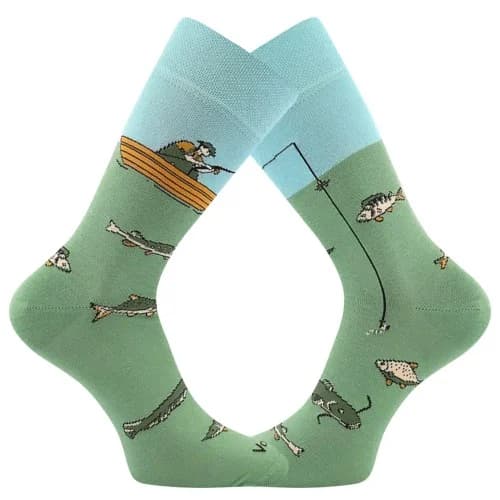 VOXX Ponožky slabé fishing LOVIX 02 s rybářskými motivy RYBÁŘE (3 páry)