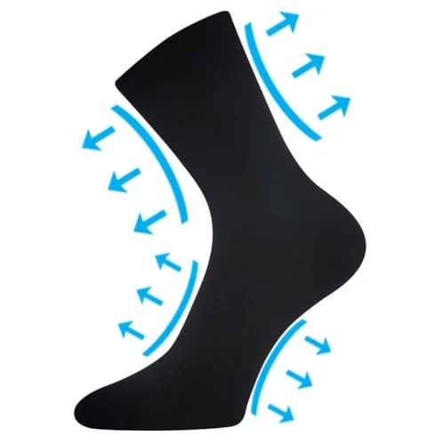 LONKA Ponožky velmi roztažné DIACOTTONIX pro diabetiky ČERNÉ (3 páry)